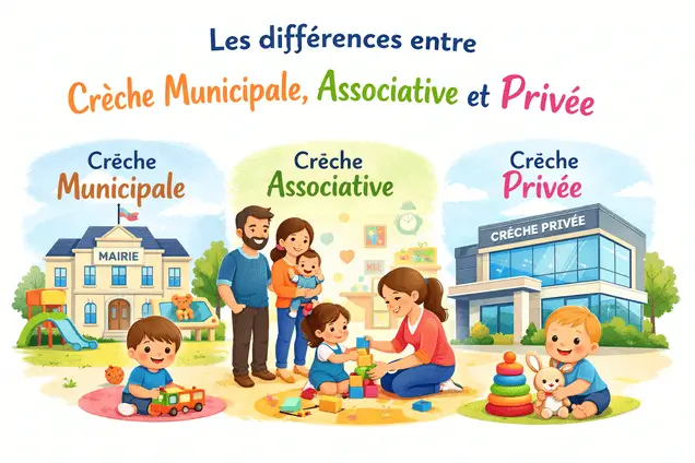Les différences entre crèche municipale, associative et privée
